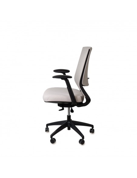 Silla oficina ergonómica LANCASTER, giratoria, tejido daily beige