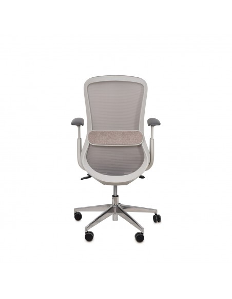 Cadeira de escritório ergonómica EMORY, giratória, tecido taupe e malha cinza