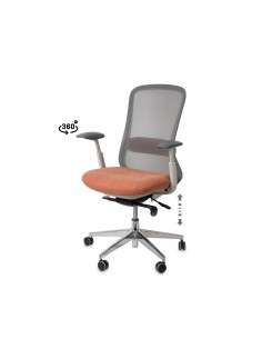 Silla oficina ergonómica EMORY, giratoria, tejido...