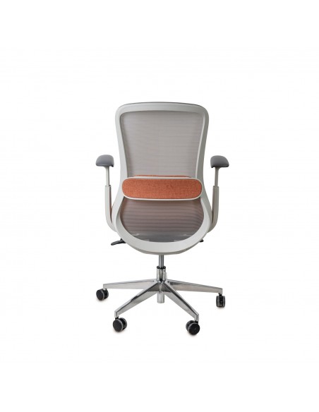 Silla oficina ergonómica EMORY, giratoria, tejido terracota y malla gris