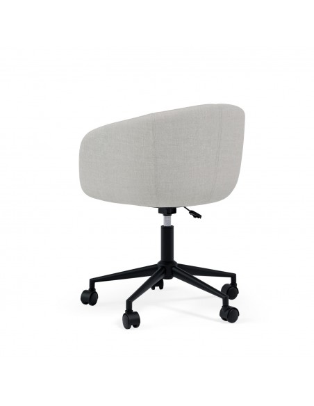 Cadeira de escritório design Arizona, tecido pérola cinza claro