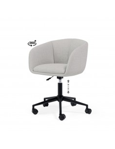 Cadeira de escritório design Arizona, tecido pérola cinza...