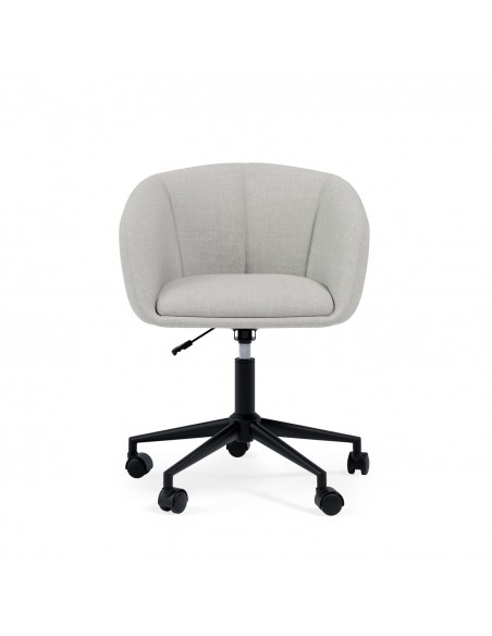 Cadeira de escritório design Arizona, tecido pérola cinza claro