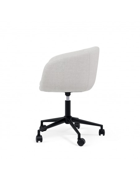 Cadeira de escritório design Arizona, tecido pérola cinza claro