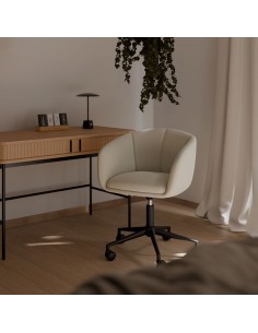 Silla de escritorio de diseño Arizona, tejido pearl en beige 2