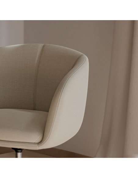 Silla de escritorio de diseño Arizona, tejido pearl en beige