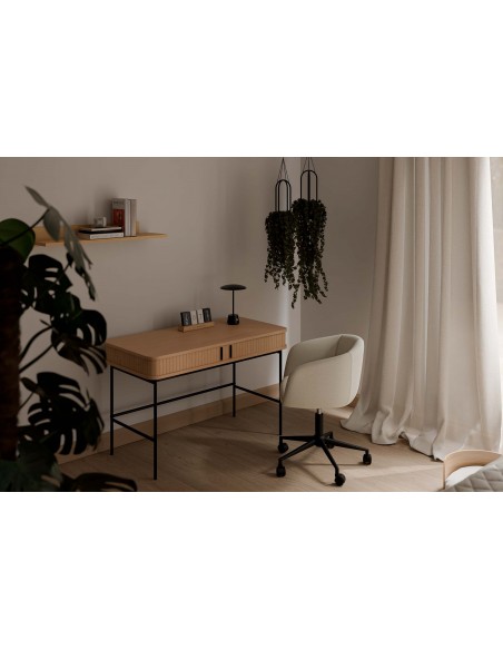 Silla de escritorio de diseño Arizona, tejido pearl en beige