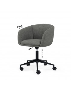 Cadeira de escritório design Arizona, tecido pérola cinza...