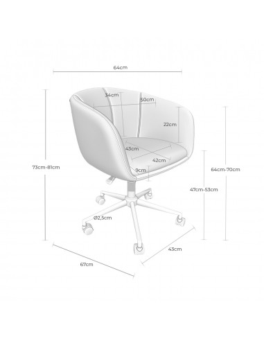 Cadeira de escritório design Arizona, tecido...