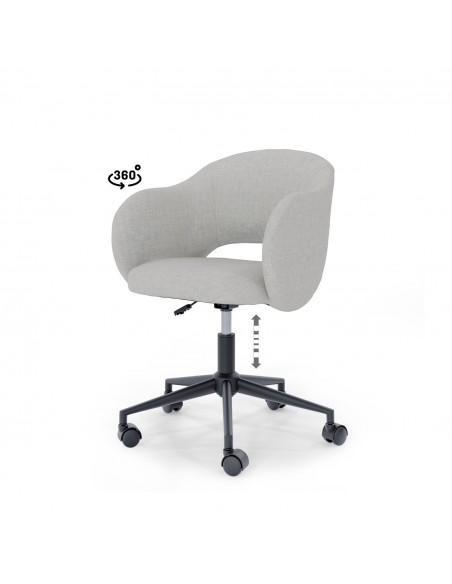 Silla de escritório de diseño TALLIN, tejido pearl en gris claro