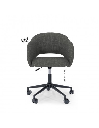 Silla de escritório de diseño TALLIN, tejido pearl en gris oscuro