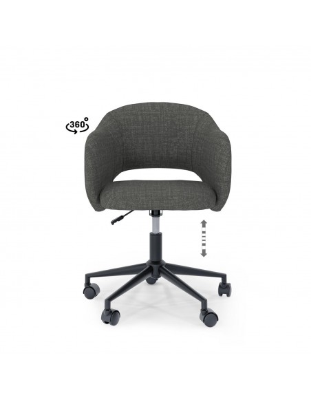 Silla de escritório de diseño TALLIN, tejido pearl en gris oscuro