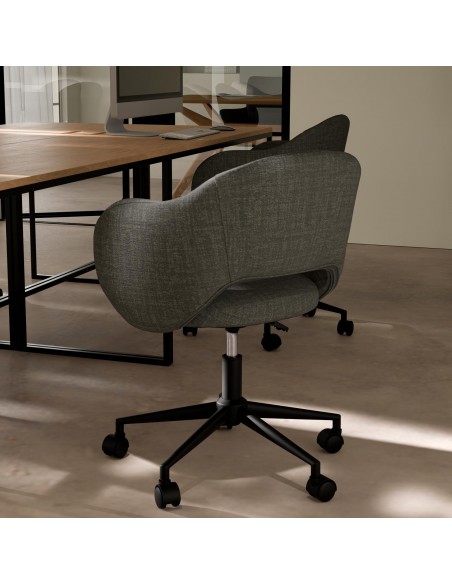 Cadeira de escritório design TALLIN, tecido pérola cinza escuro