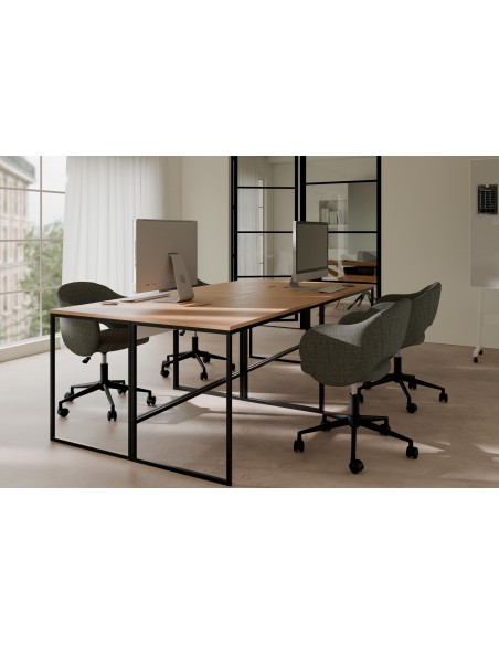 Cadeira de escritório design TALLIN, tecido pérola cinza escuro