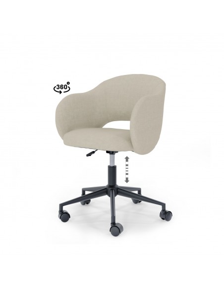 Cadeira de escritório design TALLIN, tecido pérola beige