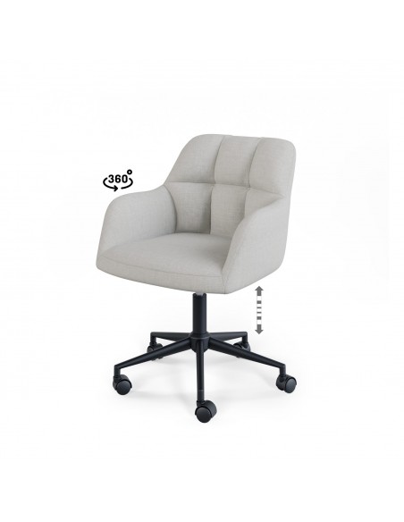 Silla de escritório de diseño STANFORD, tejido pearl gris claro