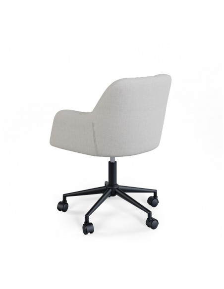 Cadeira de escritório de design STANFORD, tecido pérola cinza claro