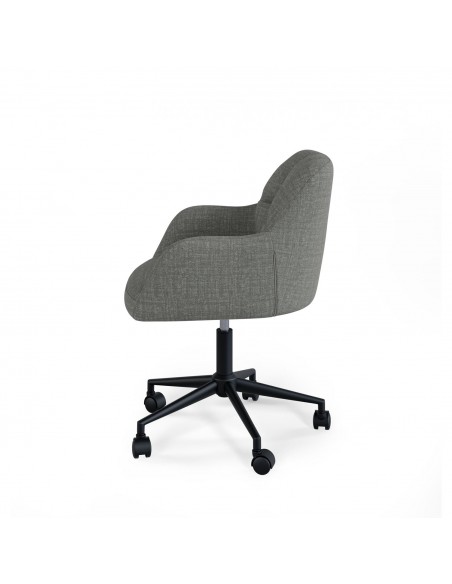 Silla de escritório de diseño STANFORD, tejido pearl gris oscuro