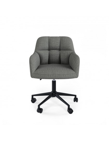 Silla de escritório de diseño STANFORD, tejido pearl gris oscuro