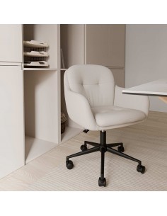 Cadeira de escritório design LEXA, tecido pérola em beige 2