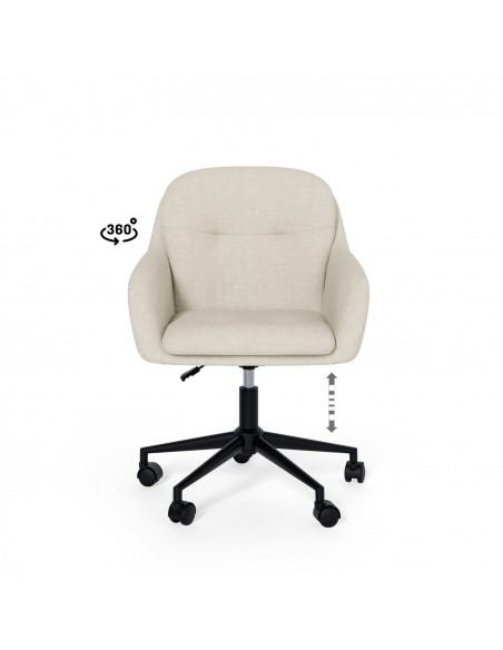 Silla de escritório de diseño LEXA, tejido pearl beige
