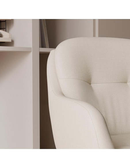 Cadeira de escritório design LEXA, tecido pérola em beige