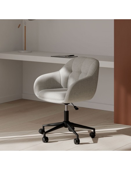 Silla de escritório de diseño DORINA, tejido pearl gris claro