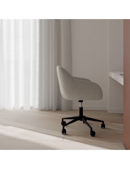 Silla de escritório de diseño DORINA, tejido pearl gris claro