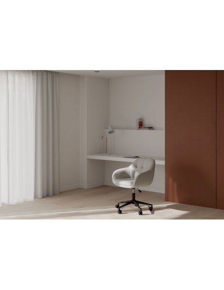Silla de escritório de diseño DORINA, tejido pearl gris claro