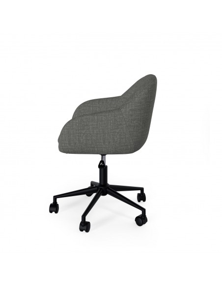 Silla de escritório de diseño DORINA, tejido pearl gris oscuro