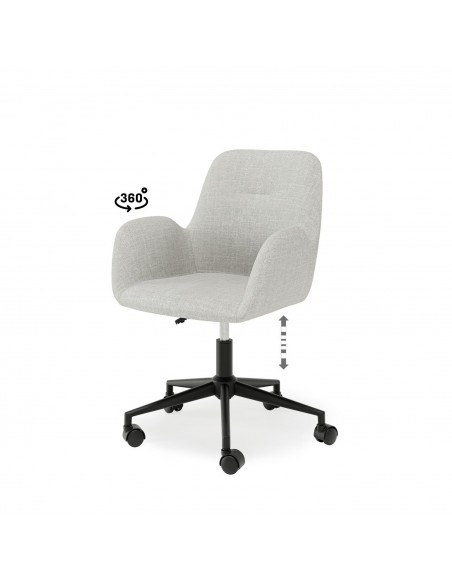 Cadeira de escritório de design IRVINE, tecido pérola cinza claro
