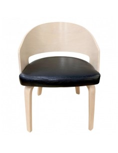 Silla con brazos nordic BECK, madera de hevea y similpiel... 2
