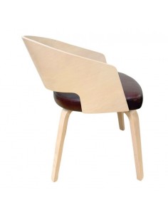 Silla con brazos nordic BECK, madera de hevea y similpiel... 2