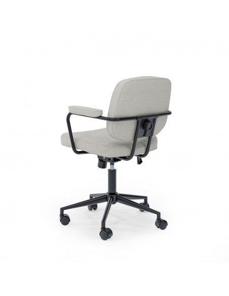 Silla de oficina de diseño retro COLUMBIA, tejido gris claro