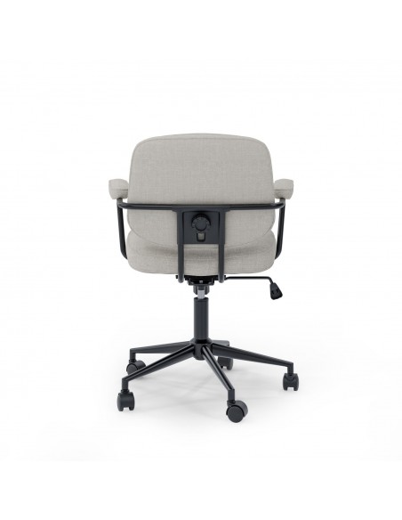 Silla de oficina de diseño retro COLUMBIA, tejido gris claro