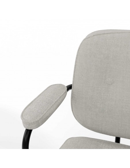 Silla de oficina de diseño retro COLUMBIA, tejido gris claro