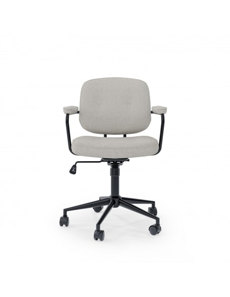 Silla de oficina de diseño retro COLUMBIA, tejido gris claro