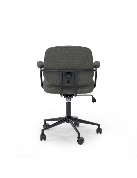 Silla de oficina diseño retro COLUMBIA, tejido gris oscuro