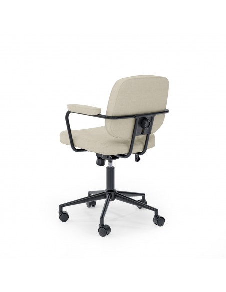 Cadeira de escritório COLUMBIA design retro, tecido beige