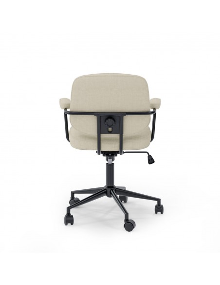 Cadeira de escritório COLUMBIA design retro, tecido beige