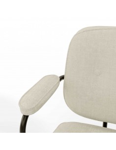 Silla de oficina diseño retro COLUMBIA , tejido beige 2
