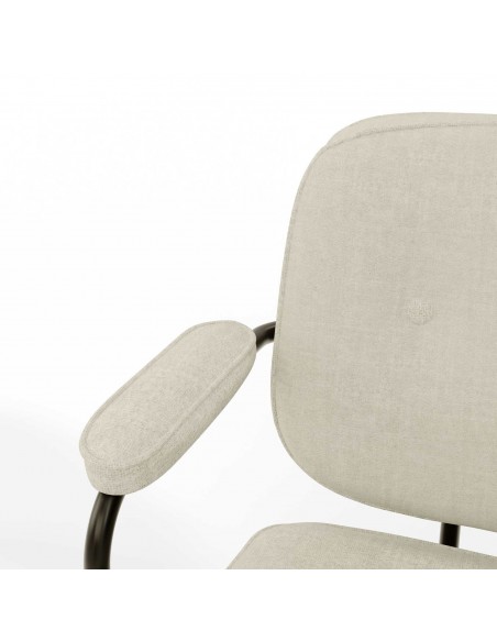 Cadeira de escritório COLUMBIA design retro, tecido beige