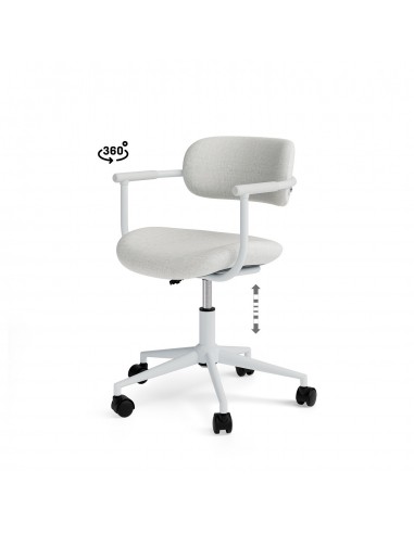 Silla de oficina diseño minimalista OXFORD, tejido gris claro