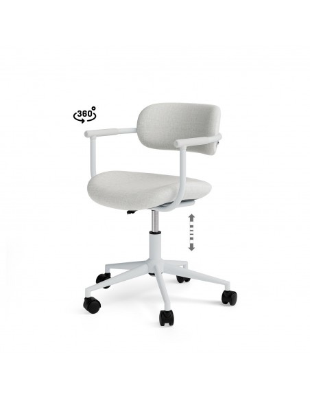 Silla de oficina diseño minimalista OXFORD, tejido gris claro
