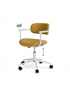 Silla de oficina diseño minimalista OXFORD, tejido mostaza