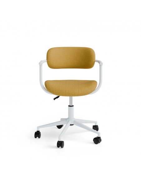 Silla de oficina diseño minimalista OXFORD, tejido mostaza