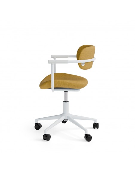 Silla de oficina diseño minimalista OXFORD, tejido mostaza