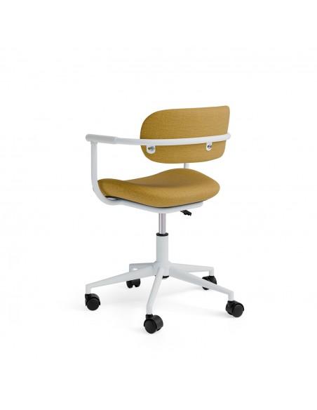 Cadeira de escritório OXFORD design minimalista, tecido mostarda