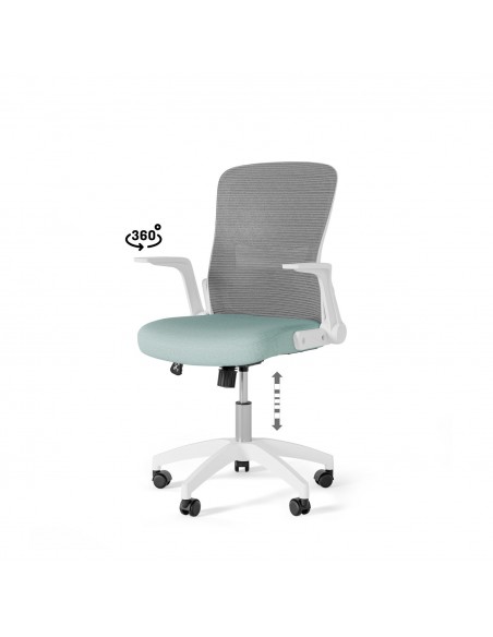 Cadeira de escritório MANCHESTER design minimalista, tecido menta