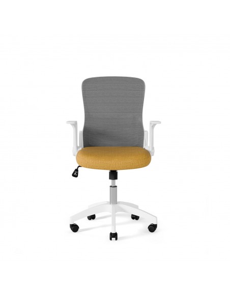 Silla de oficina diseño minimalista MANCHESTER, mostaza y blanco